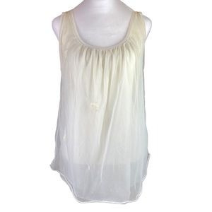 Vintage 60's ivory 2 layer nightie with lace flower details M